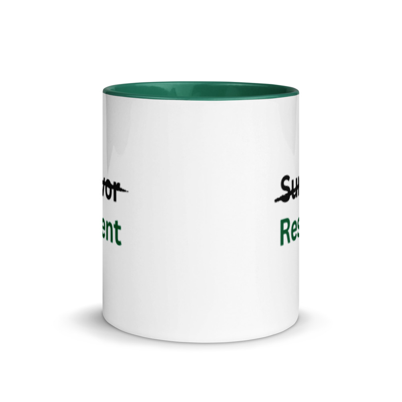 Survivor V Resilient Mug with Color Inside – 11 oz, Dark Green