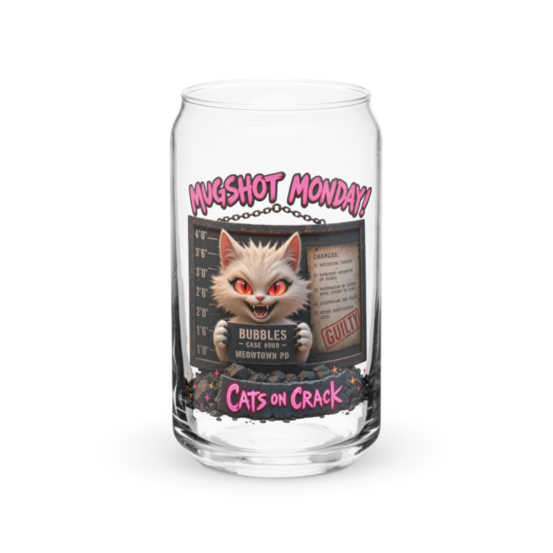 Mugshot Monday 16oz Can Glass