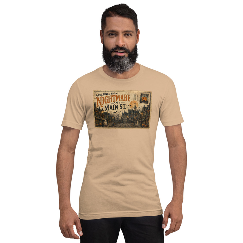 Vintage Halloween Postcard Tee – 3XL, Tan