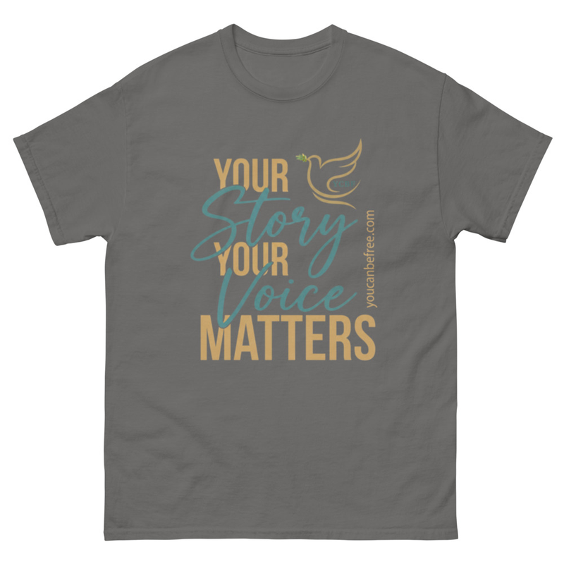 Your Story | Your Voice Matters Unisex T-Shirt – S, Charcoal