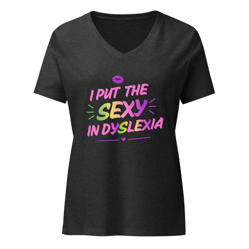 Women’s relaxed v-neck t-shirt – XL, Dark Grey Heather
