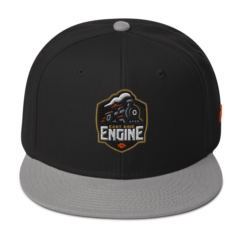 East Side Engine - Snapback Logo Hat – One size, Gray / Black / Black