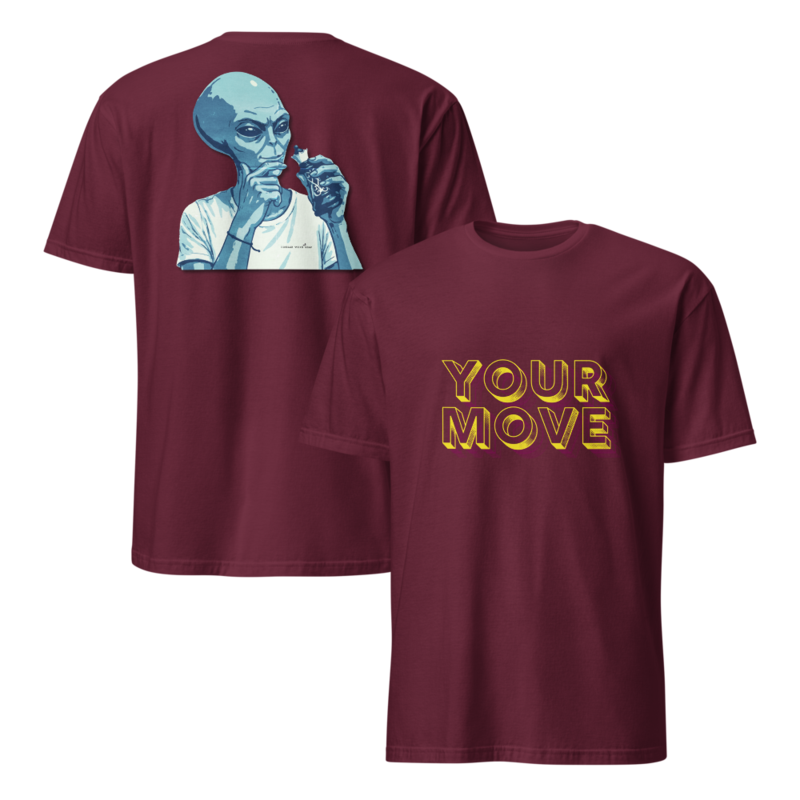 Grey Alien Queen Chess Piece: Your MOVE – S, Maroon