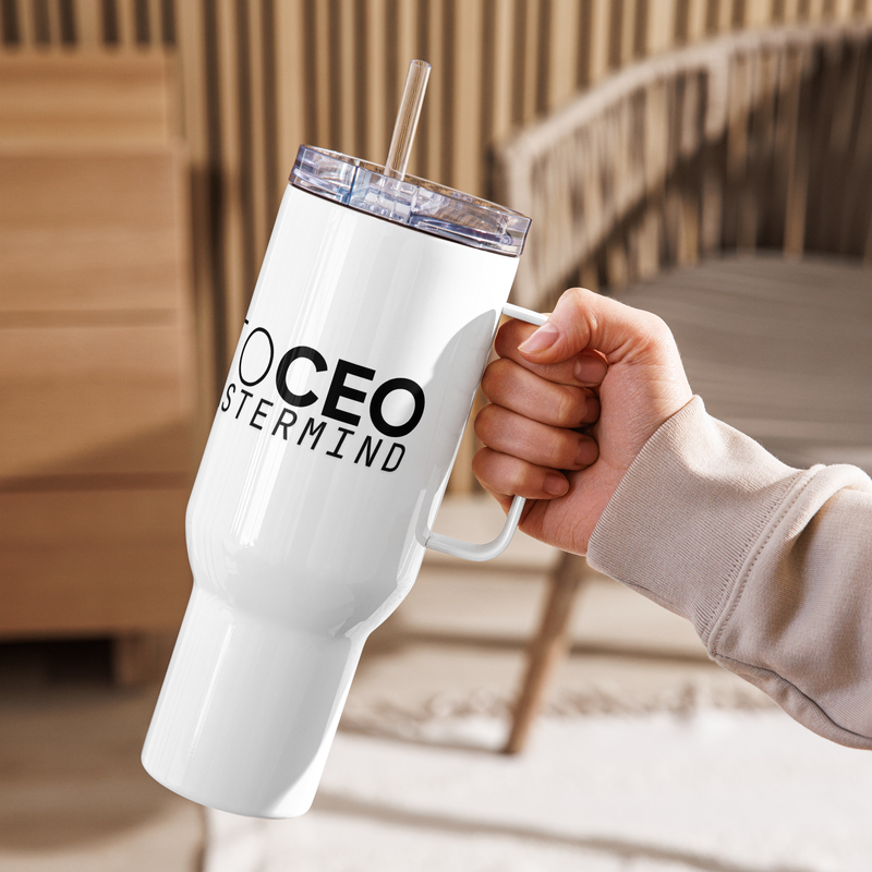Agent To CEO Mastermind Travel  mug with a handle – 40 oz, White