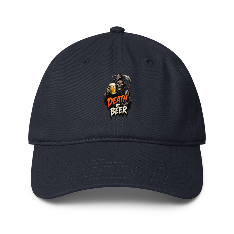 Death by Beer Low-profile baseball cap – One size, Dark Navy