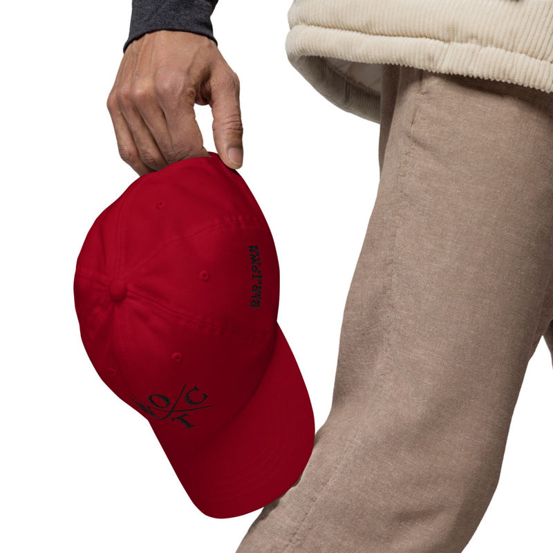 OTWC - Dad Hat - Black Text – One size, Cranberry