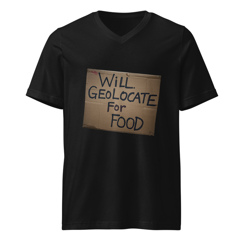 Will Geolocate Unisex Short Sleeve V-Neck T-Shirt