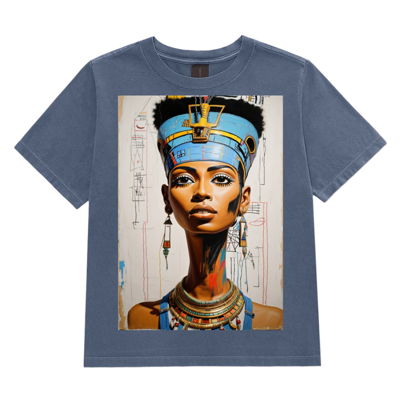SEE//YOURSELF//THERE- Women's Heavyweight Garment Dye Tee – XL, Washed Navy