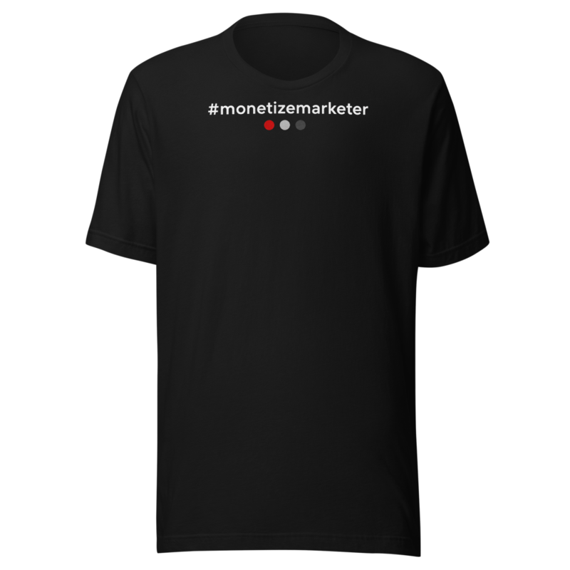 #monetizemarketer · Red Edition Tee — Black, view 1