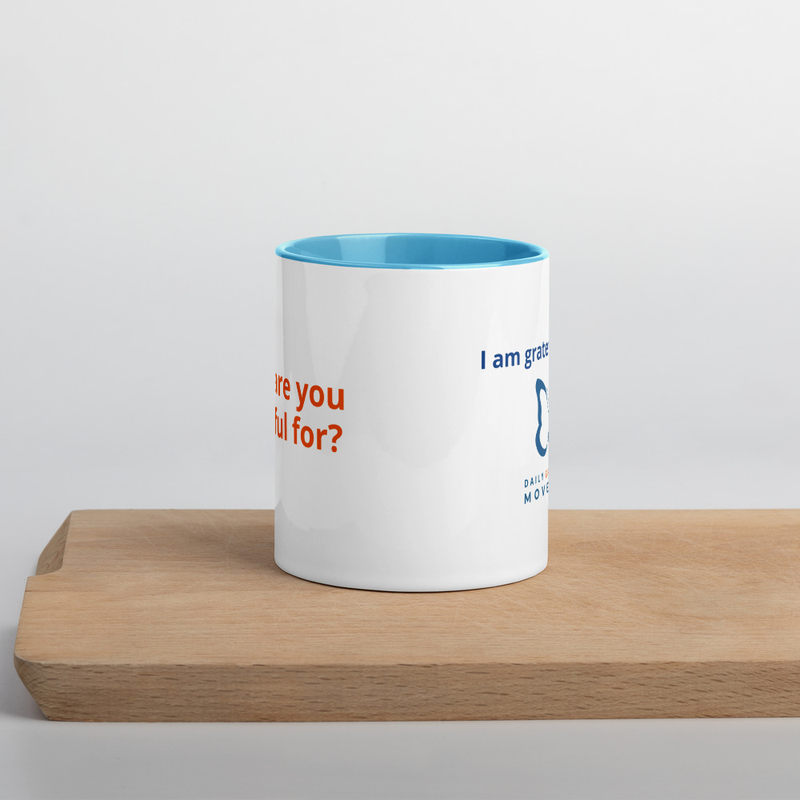 Gratitude Coffee Mug with Color Inside – 11 oz, Blue