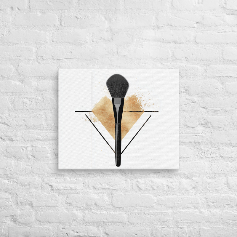 Contemporary Makeup Brush Wall Art on Canvas