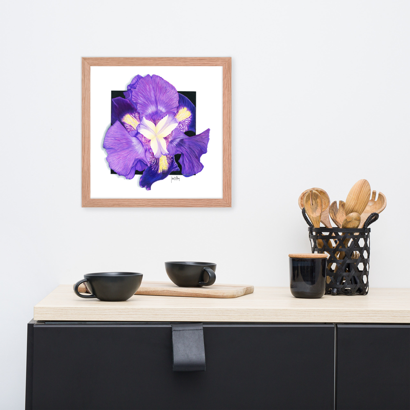 Purple Haze Framed Print – 14″×14″, Red Oak