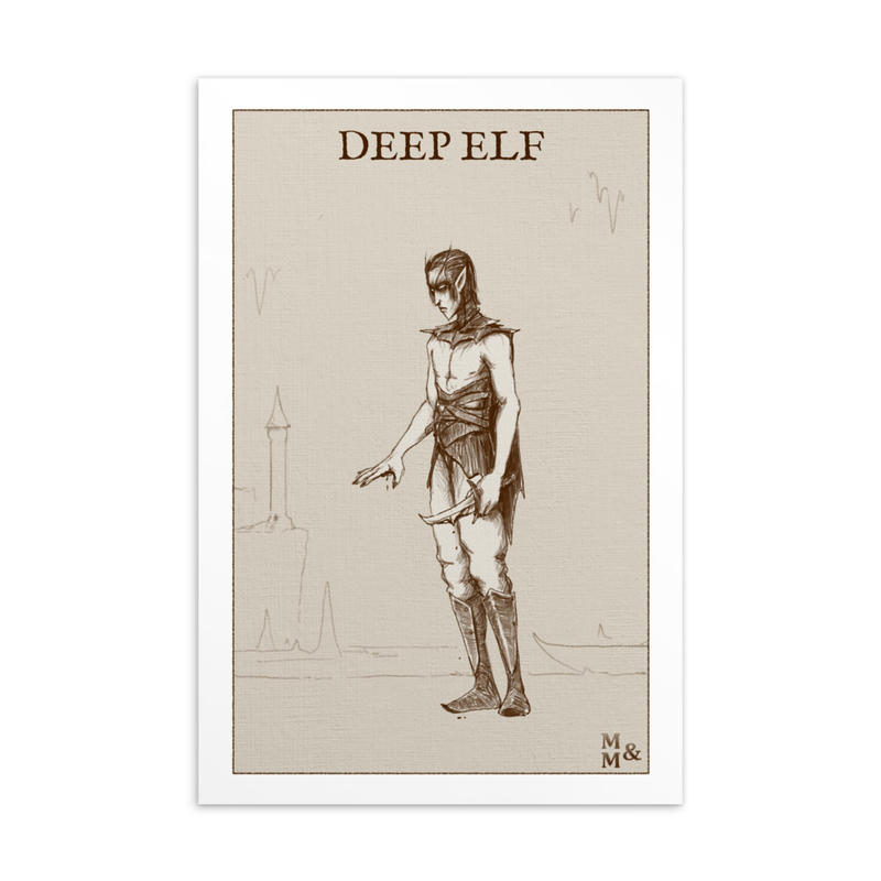 Illustrated Card: Deep Elf Male