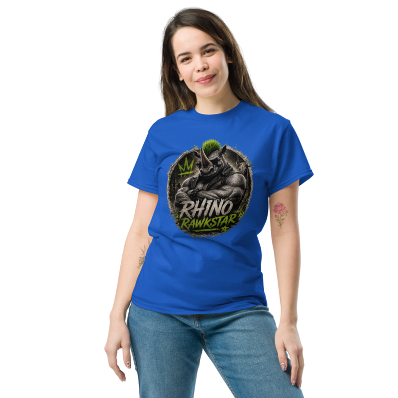 Rhino Rawkstar Emblem Classic Tee — Royal / L