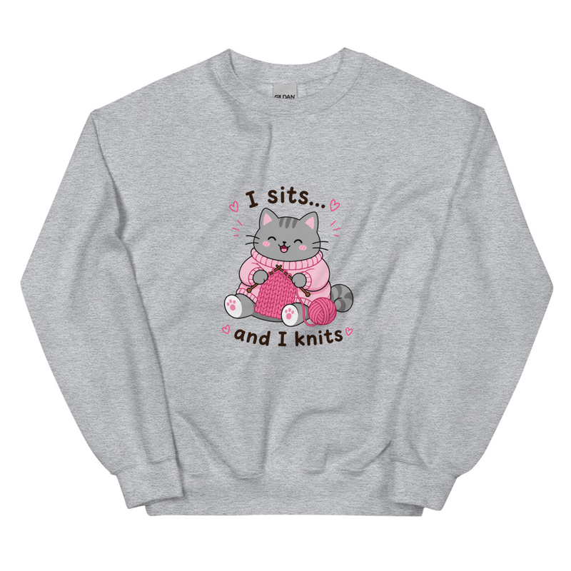 Grey Cat Knitting Jumper