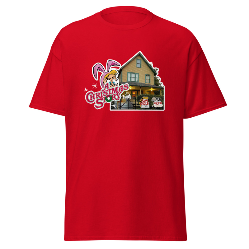 The Bunny Ears ???? / House Tee – A Christmas Story Family Edition  – XL, Red
