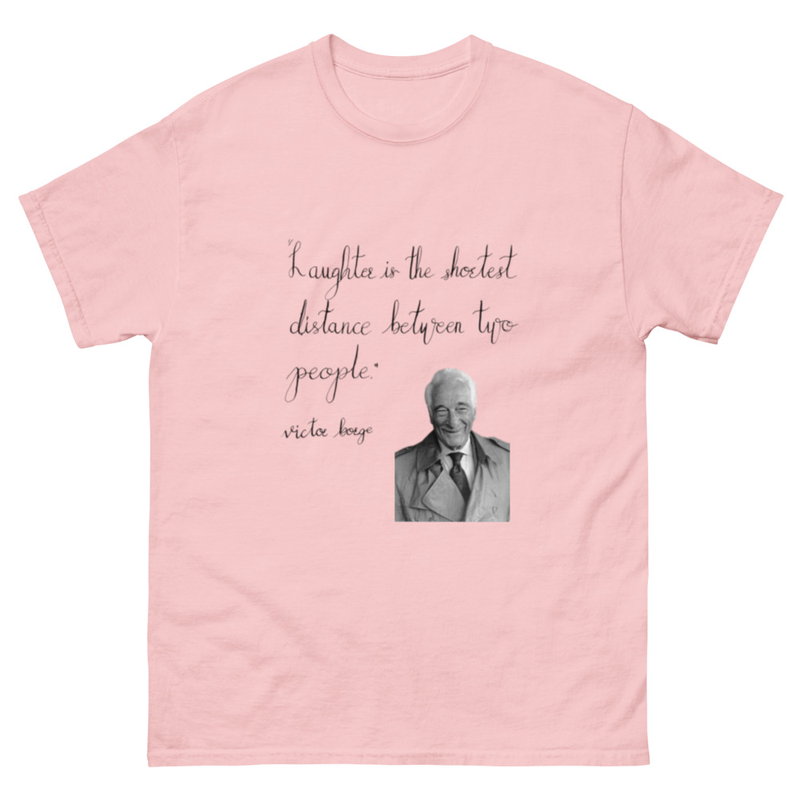 Victor Borge - "Laughter is the shortest distance between two people,"  – 5XL, Light Pink
