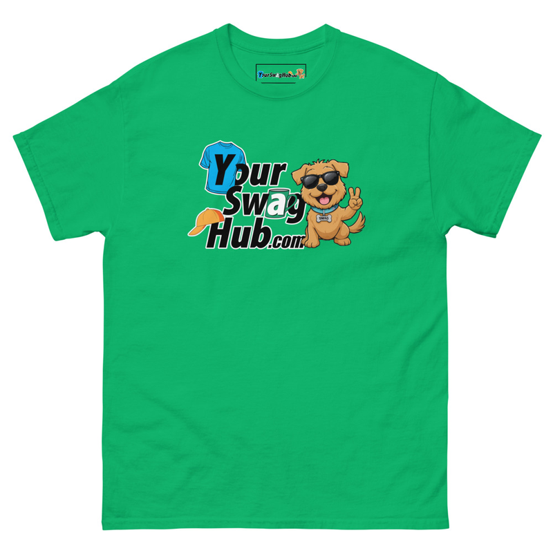 Your Swag Hub Stacked Classic Tee – L, Irish Green