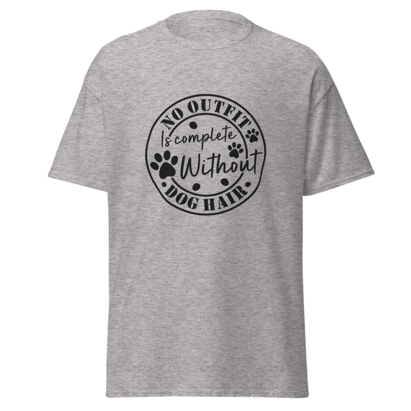 No Outfit Complete without Dog Hair classic tee – L, Sport Grey