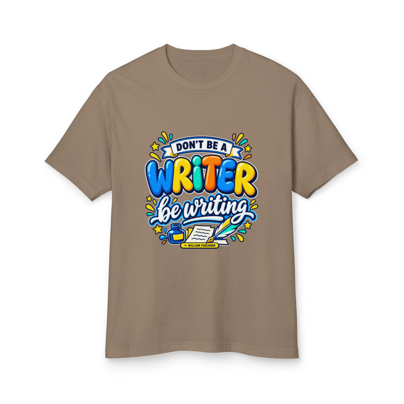 Be Writing - Garment-Dyed Heavyweight Cotton Tee – XL, Faded Brown