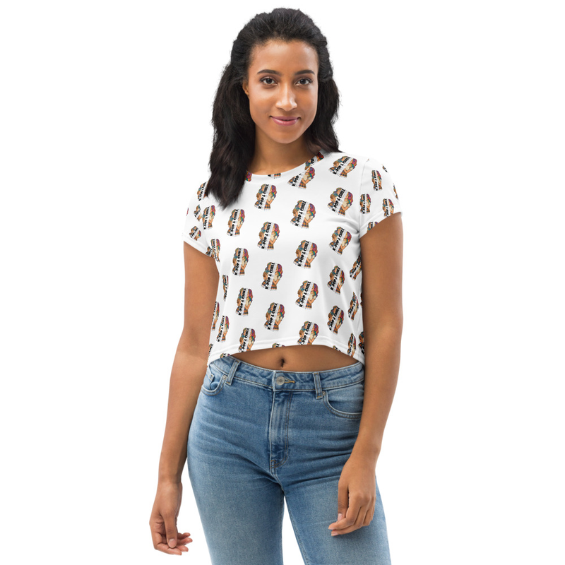 K-Pop & Chill All-Over Print Crop Tee