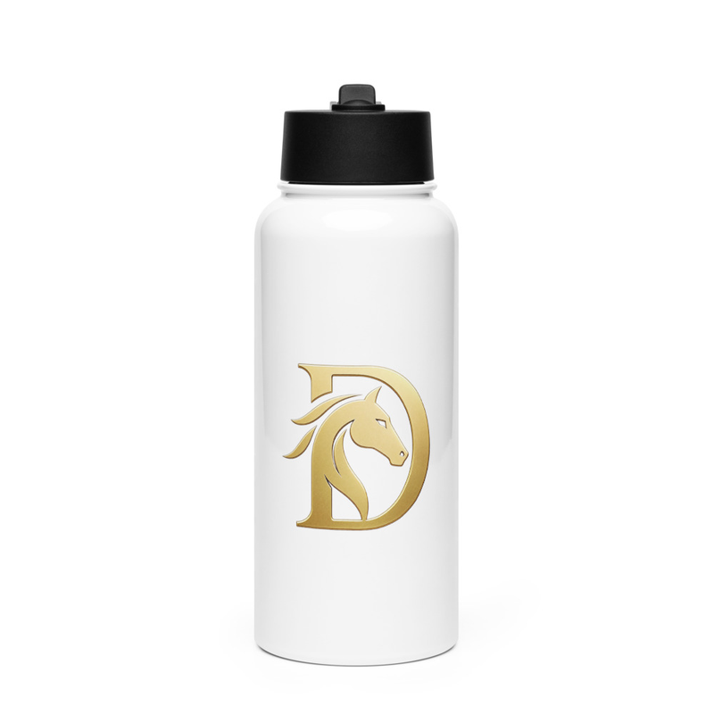 Stainless steel water bottle with a straw lid