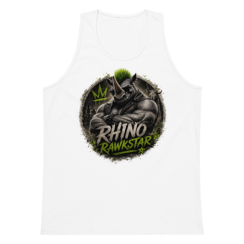 Rhino Rawkstar: Emblem Tank Top — White / L