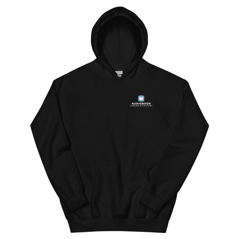 Audiobook Career Kickstart White Logo Unisex Hoodie - Small Logo