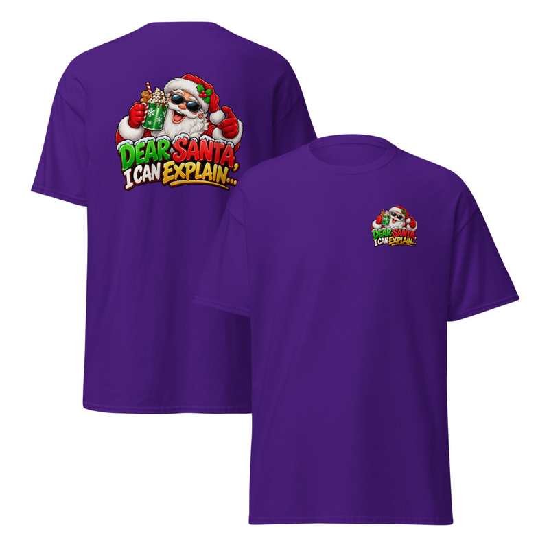 Dear Santa I can Explain Unisex classic tee – L, Purple