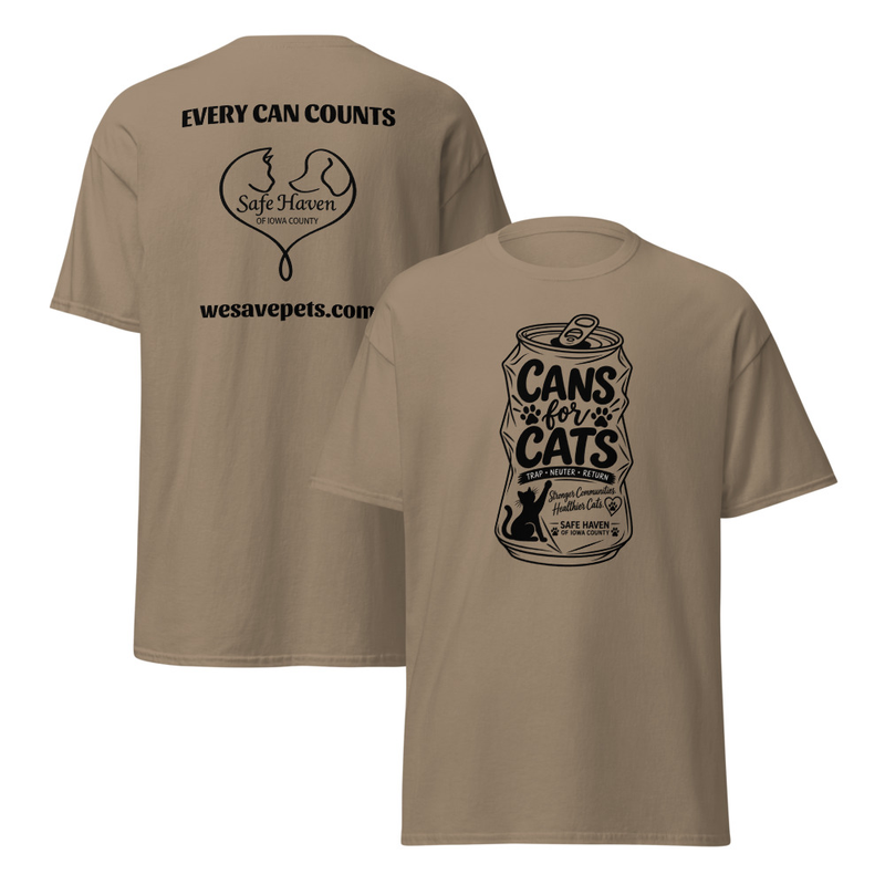 Cans For Cats Unisex T-Shirt – S, Brown Savana