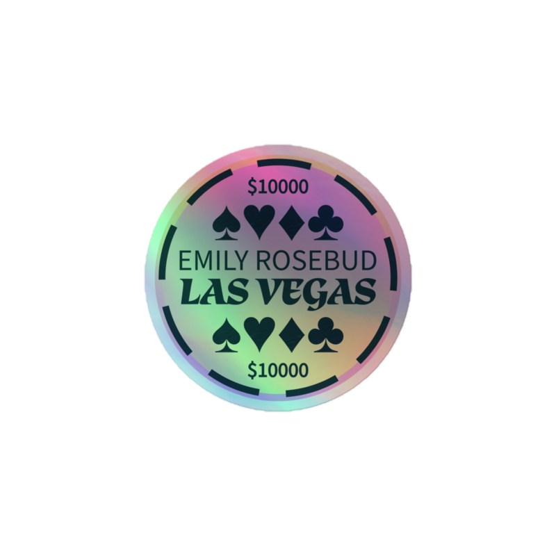Emily Rosebud Las Vegas $10000 Casino Chip Holographic stickers