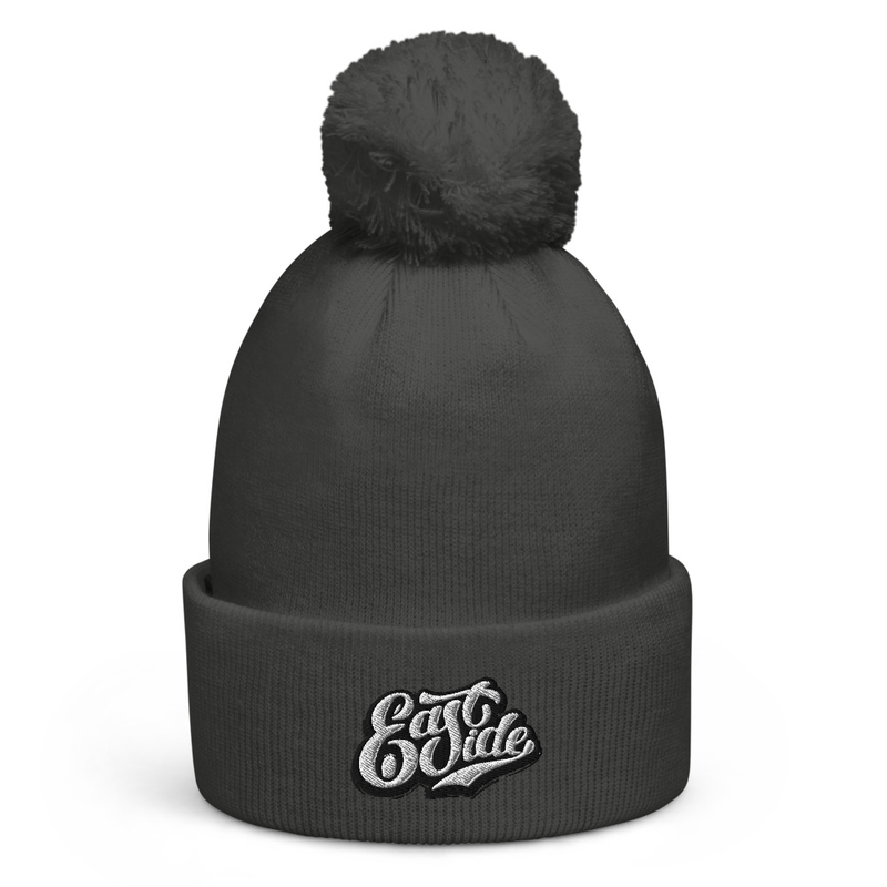 Pom pom beanie – One size, Graphite Grey