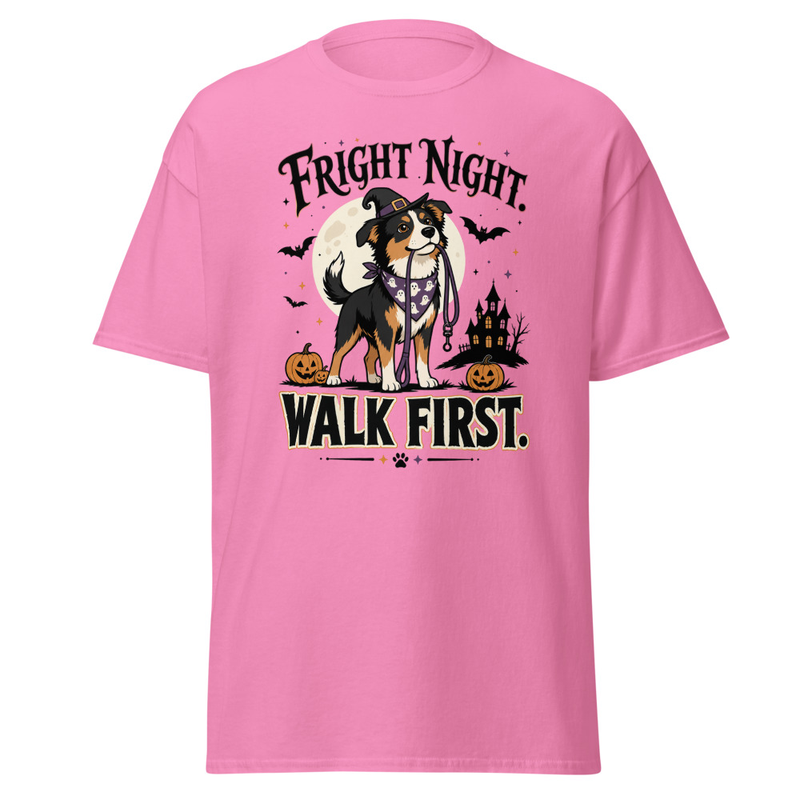 Fright Night. Walk First. Tee in Azalea
