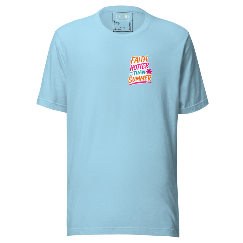 Faith of Summer T-shirt – S, Ocean Blue