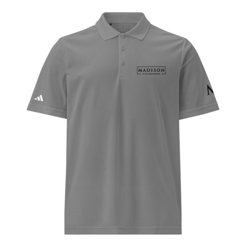 Men’s Madison Embroidered Polo – S, Grey Three