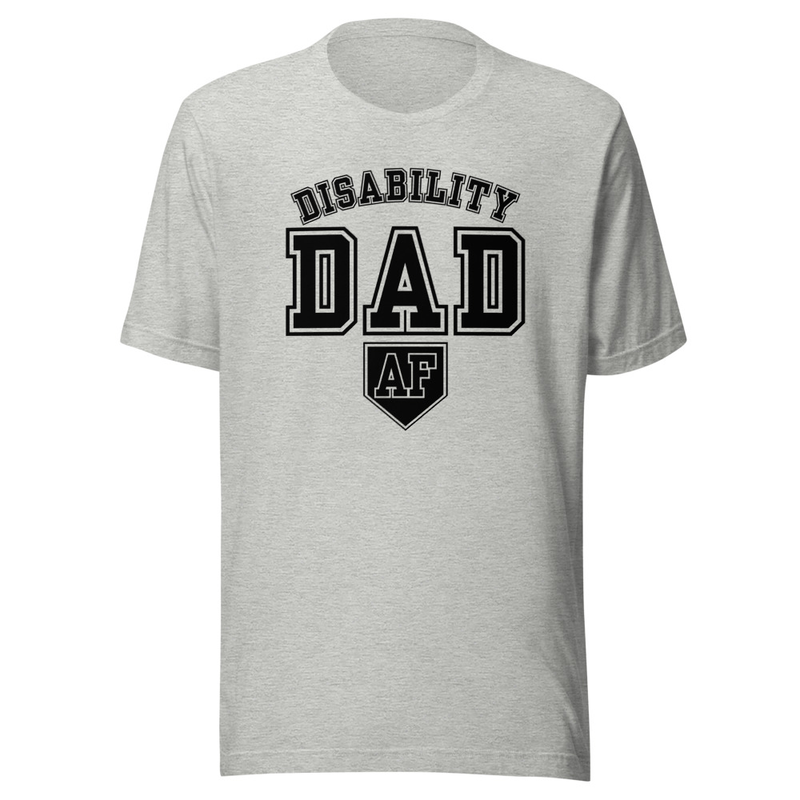Disability Dad AF *black text* – 2XL, Athletic Heather