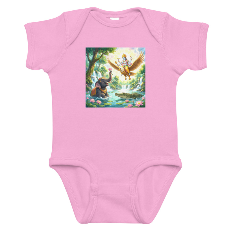 Gajendra Moksha Baby Onesie – 12M, Pink