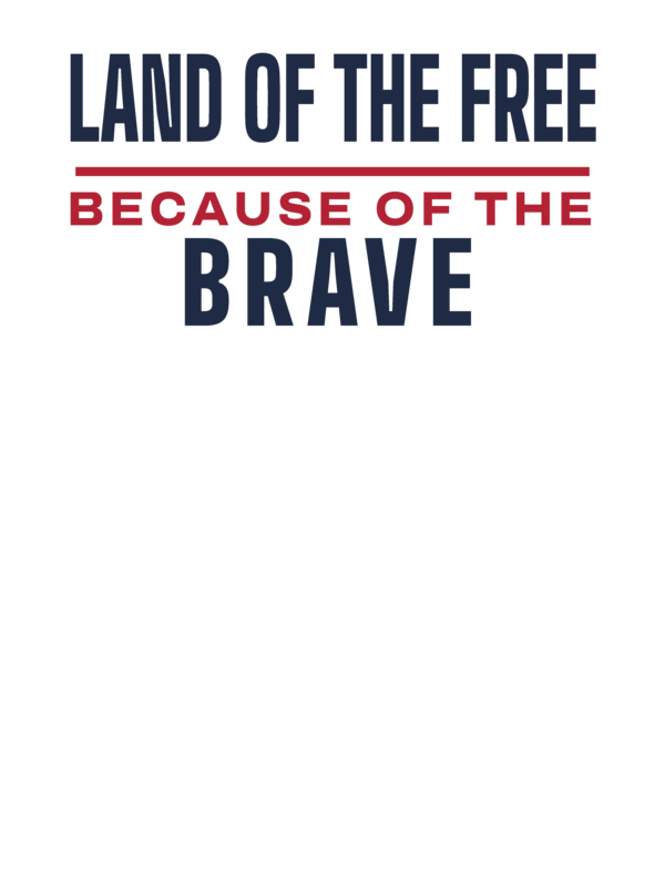 Land of the free because of the brave tee — Size: 2XL, Color: Heather Navy
