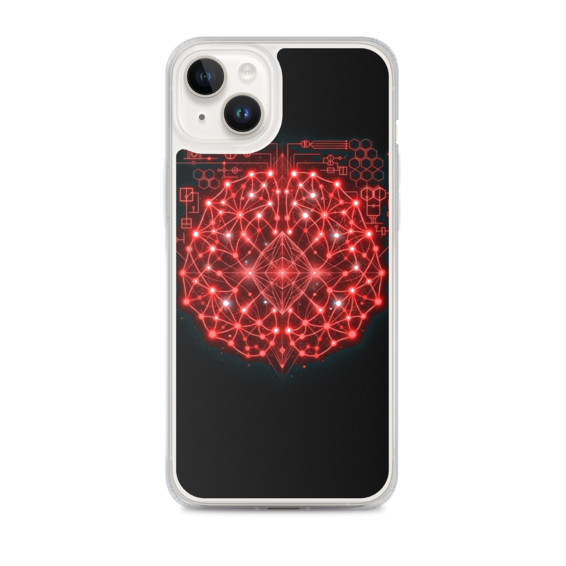 Uncle Benny ® Neural Link Sync IBM Quantum Computer iPhone Case Neon Red EST. 2020