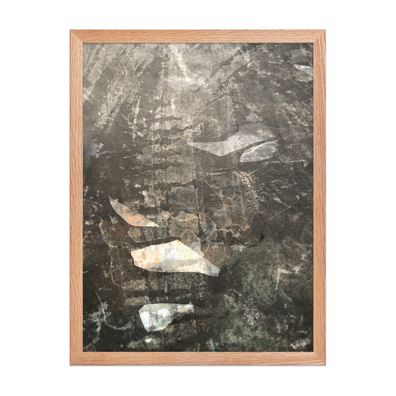 Perceptual Field 0037 — Shimmering Light — Framed Print – 18″×24″, Red Oak