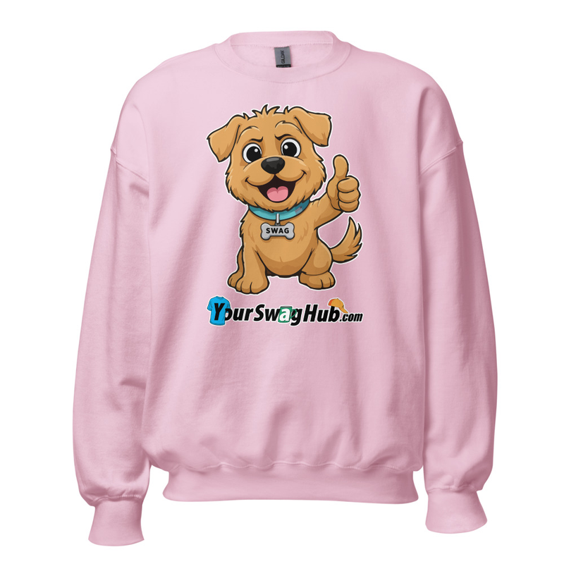 Swag | YourSwagHub.com Thumbs-up Unisex Sweatshirt – S, Light Pink