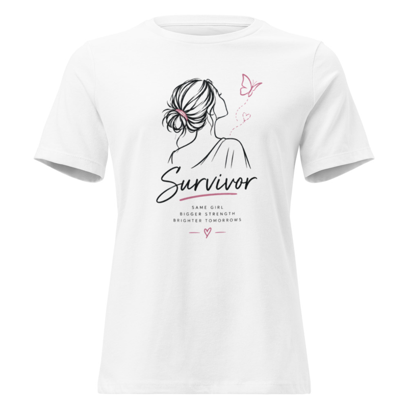Survivor T-Shirt, Same Girl Bigger Strength Brighter Tomorrows Butterfly Empowerment Design – view 2