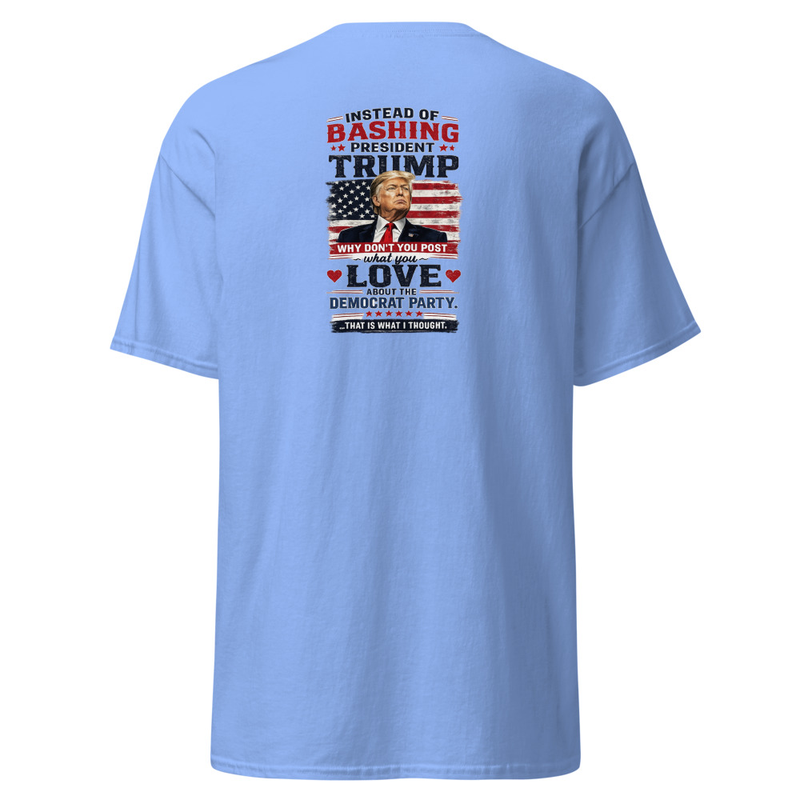 Bashing Trump Unisex classic tee – S, Carolina Blue