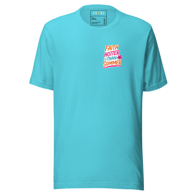 Faith of Summer T-shirt – S, Turquoise
