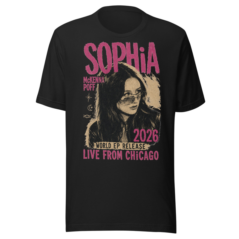Sophia Vintage Pink Poster Black Unisex t-shirt