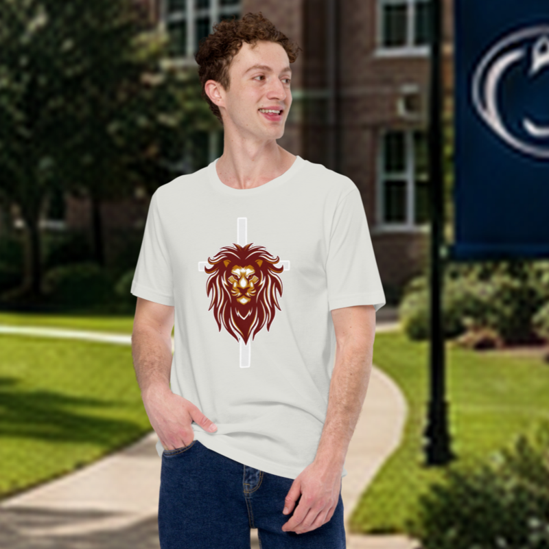 Lion of Judah Unisex T-Shirt – XL, Silver