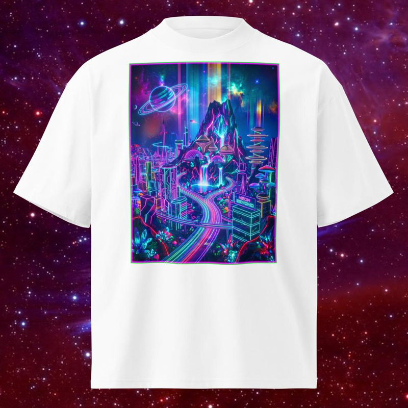 Space Rock Neon City - Space Rock Neon City / White / S