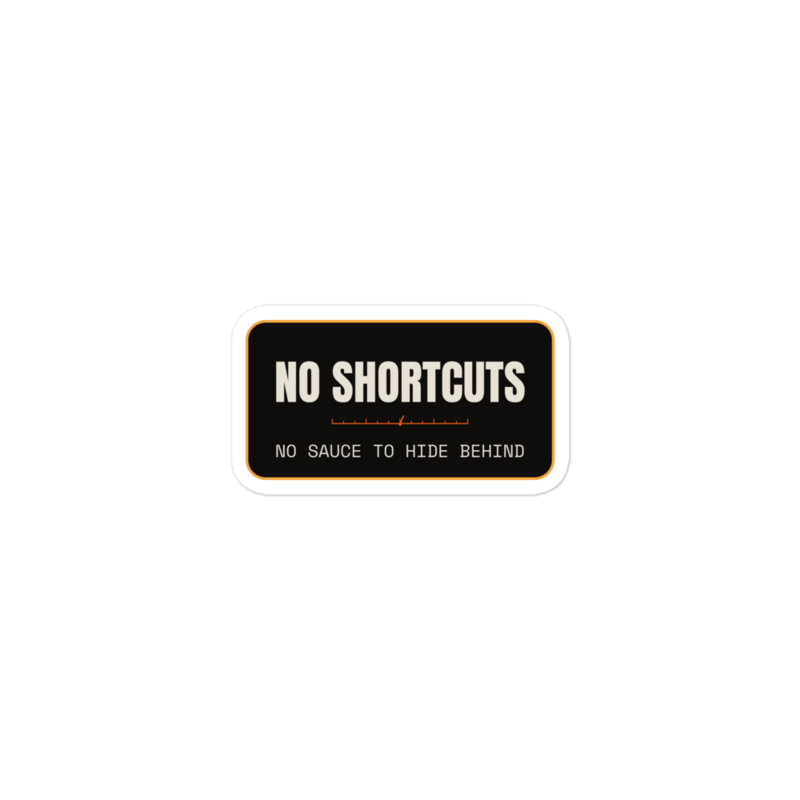 NO SHORTCUTS Sticker mockup