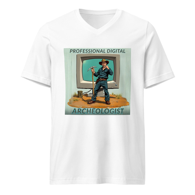 Digital Archeologist Unisex Short Sleeve V-Neck T-Shirt