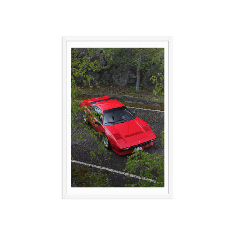 Ferrari 308 GTB QV - Framed print of the Stallion (in) – 20″×30″, White